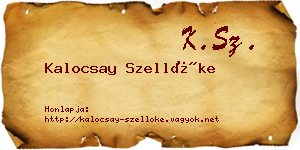 Kalocsay Szellőke névjegykártya